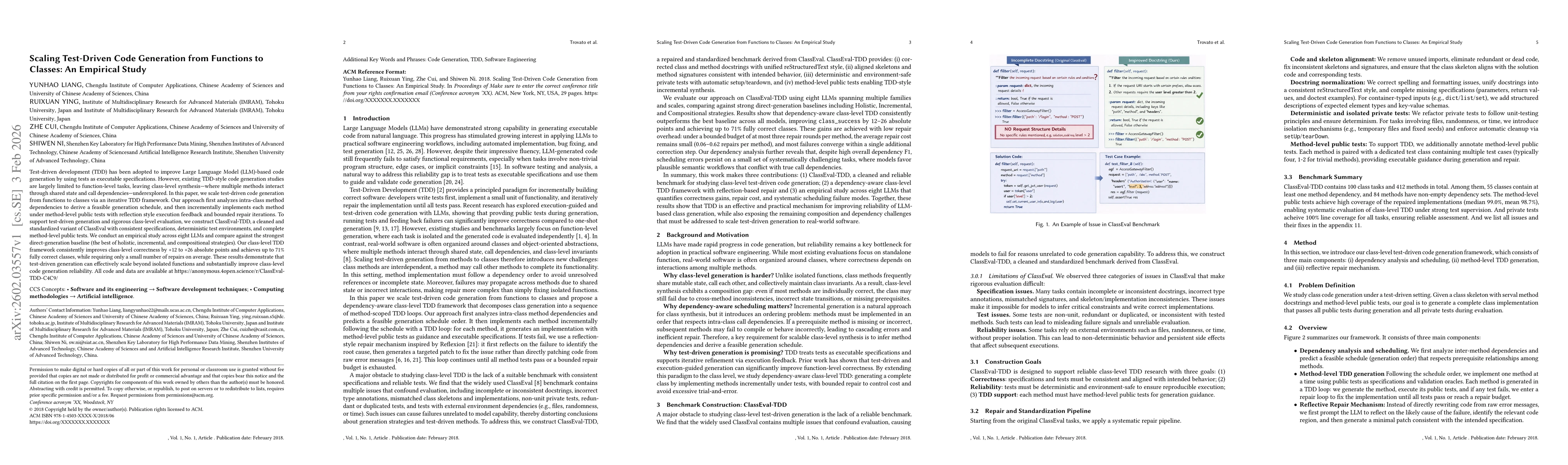 Thumbnail for Scaling Test-Driven Code Generation from Functions to Classes: An Empirical Study