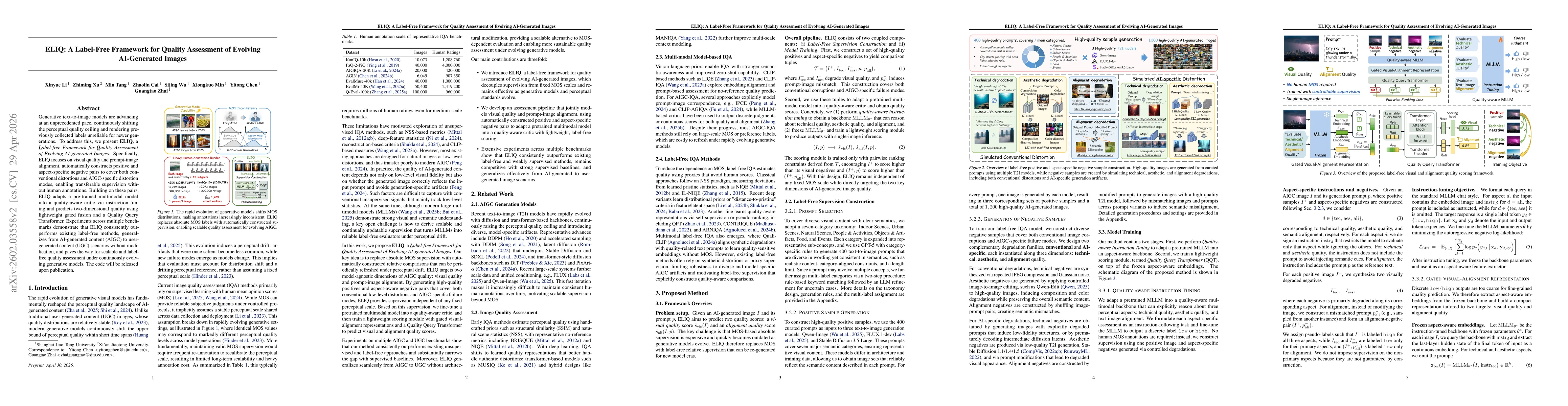 Thumbnail for ELIQ: A Label-Free Framework for Quality Assessment of Evolving AI-Generated Images