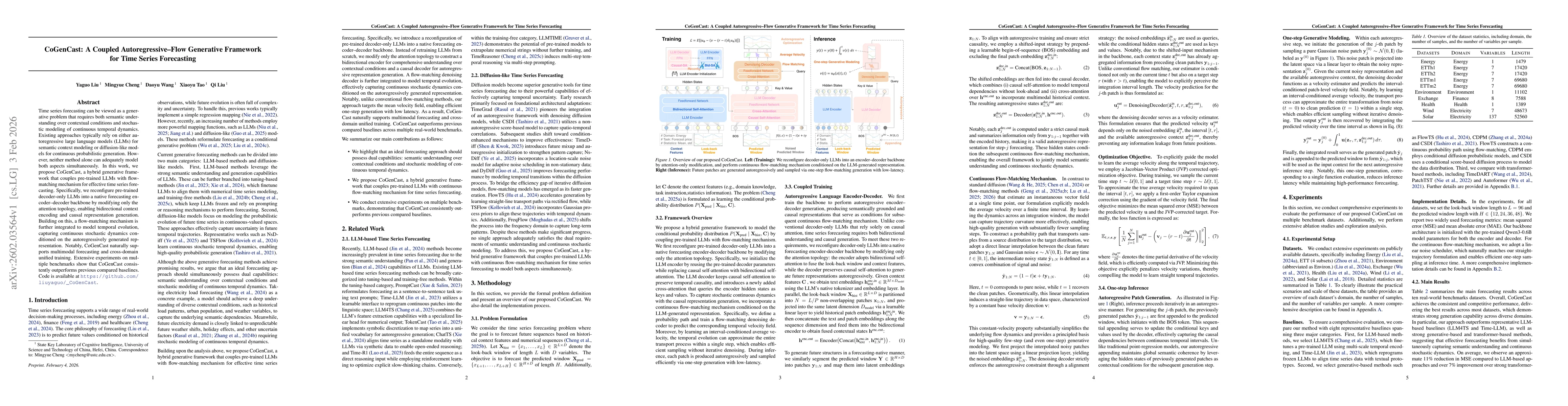 Thumbnail for CoGenCast: A Coupled Autoregressive-Flow Generative Framework for Time Series Forecasting