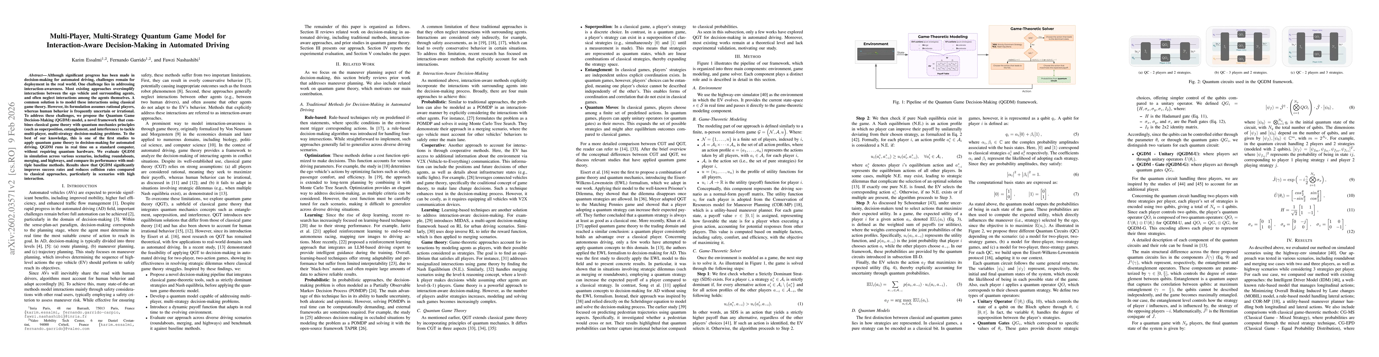 Thumbnail for Multi-Player, Multi-Strategy Quantum Game Model for Interaction-Aware Decision-Making in Autonomous Driving