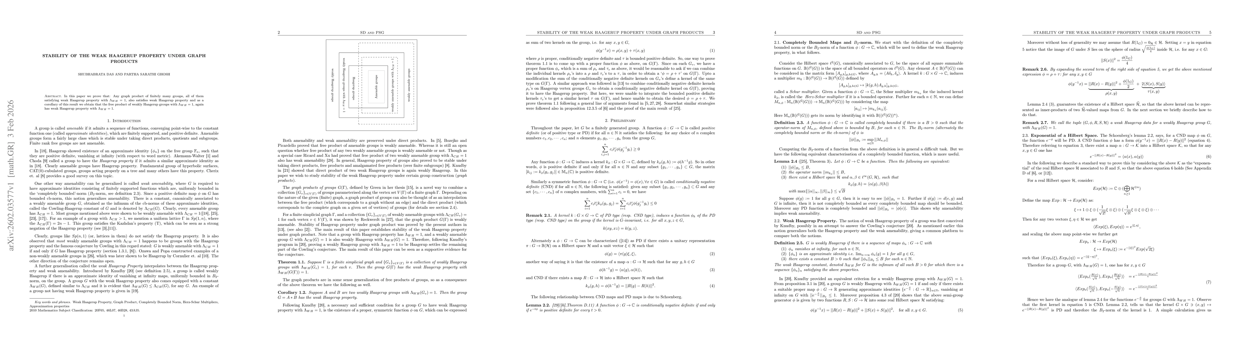 Thumbnail for Stability of the weak Haagerup property under graph products