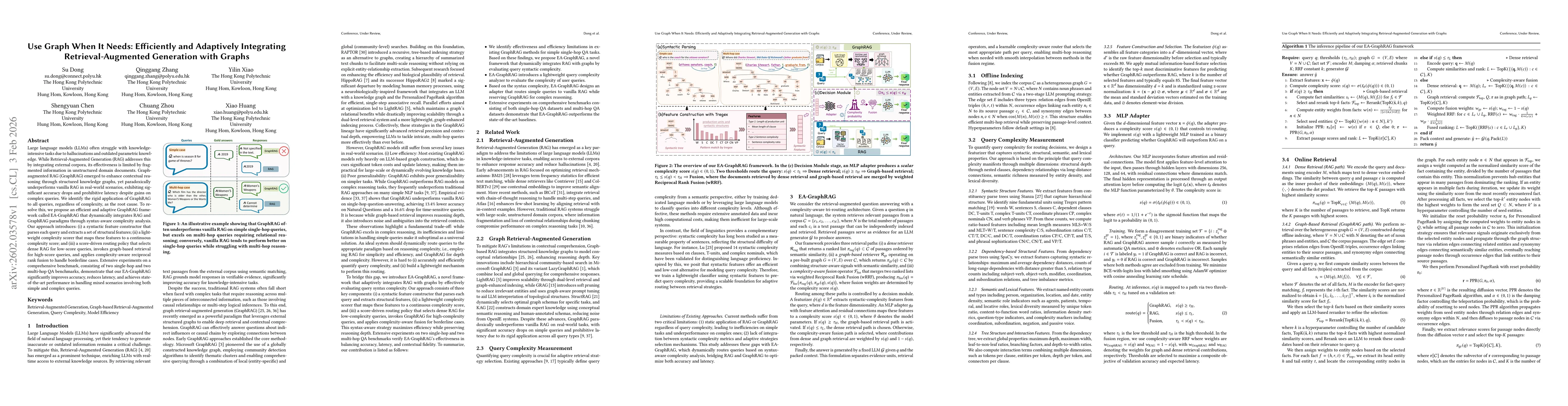 Thumbnail for Use Graph When It Needs: Efficiently and Adaptively Integrating Retrieval-Augmented Generation with Graphs