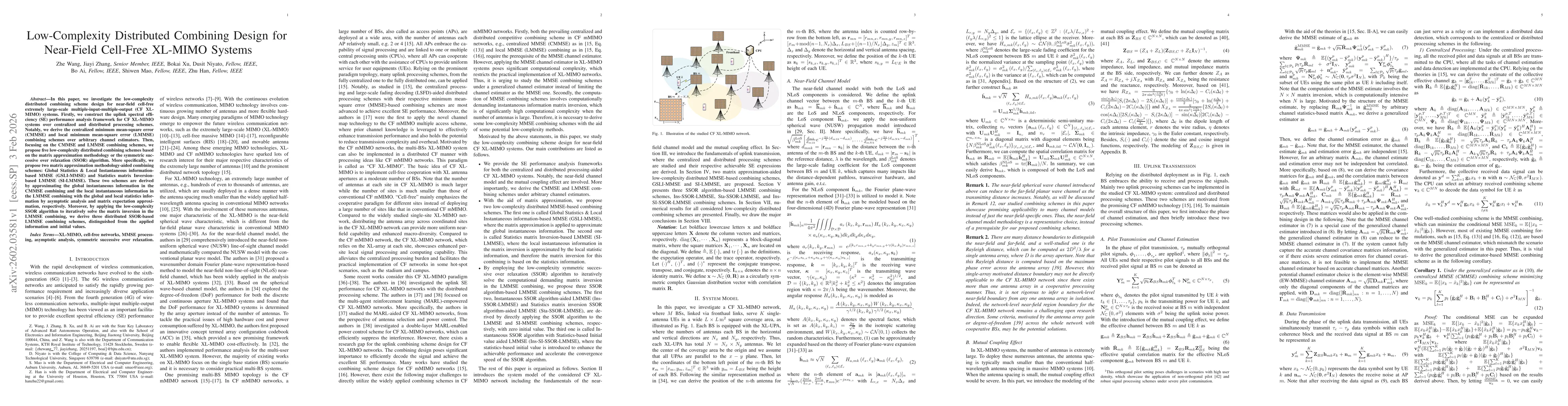 Thumbnail for Low-Complexity Distributed Combining Design for Near-Field Cell-Free XL-MIMO Systems
