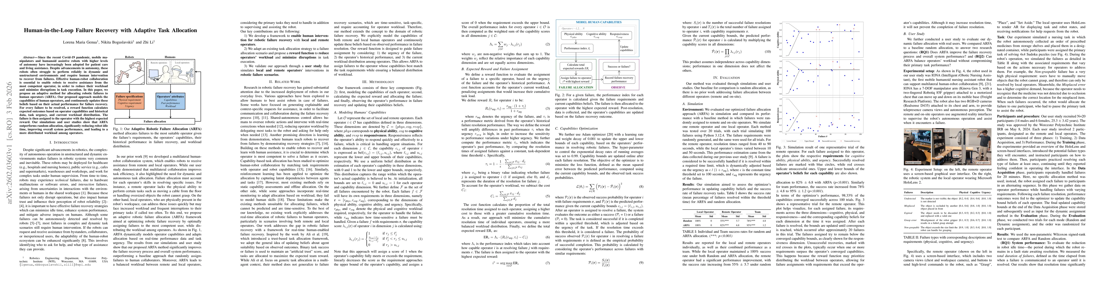 Thumbnail for Human-in-the-Loop Failure Recovery with Adaptive Task Allocation