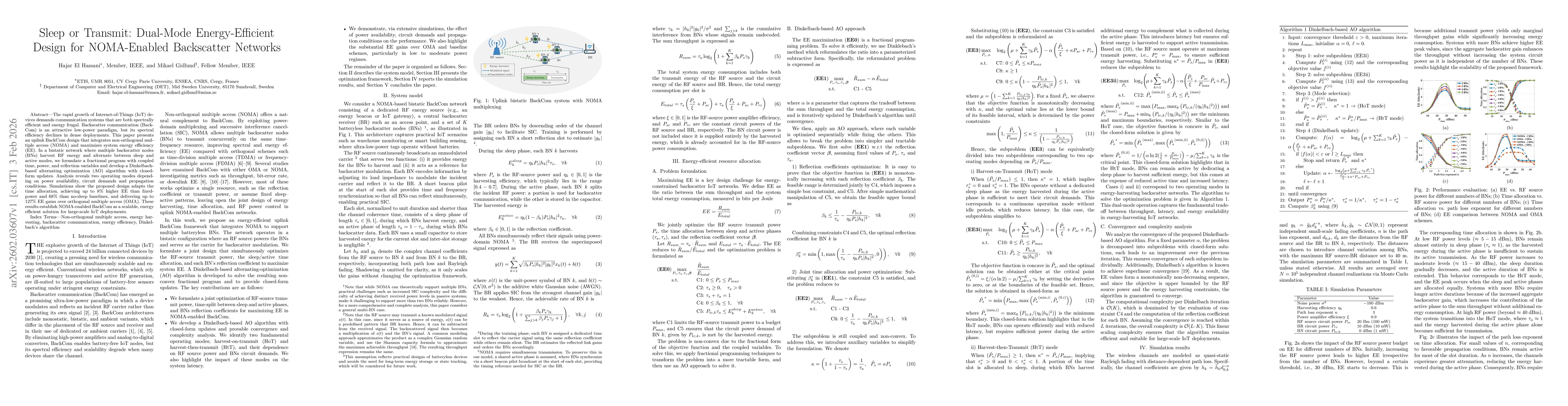 Thumbnail for Sleep or Transmit: Dual-Mode Energy-Efficient Design for NOMA-Enabled Backscatter Networks