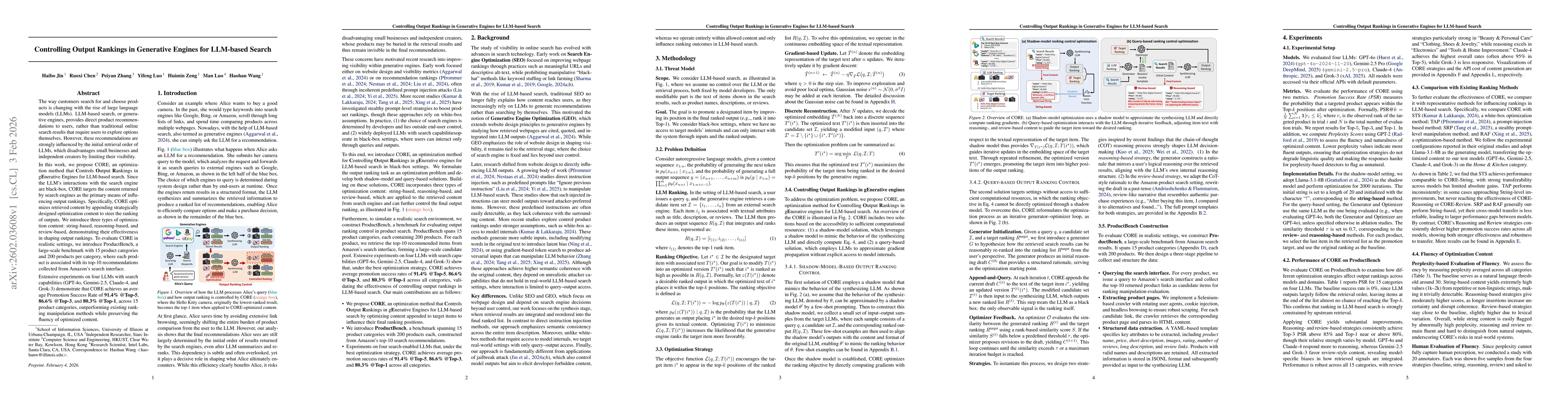 Thumbnail for Controlling Output Rankings in Generative Engines for LLM-based Search