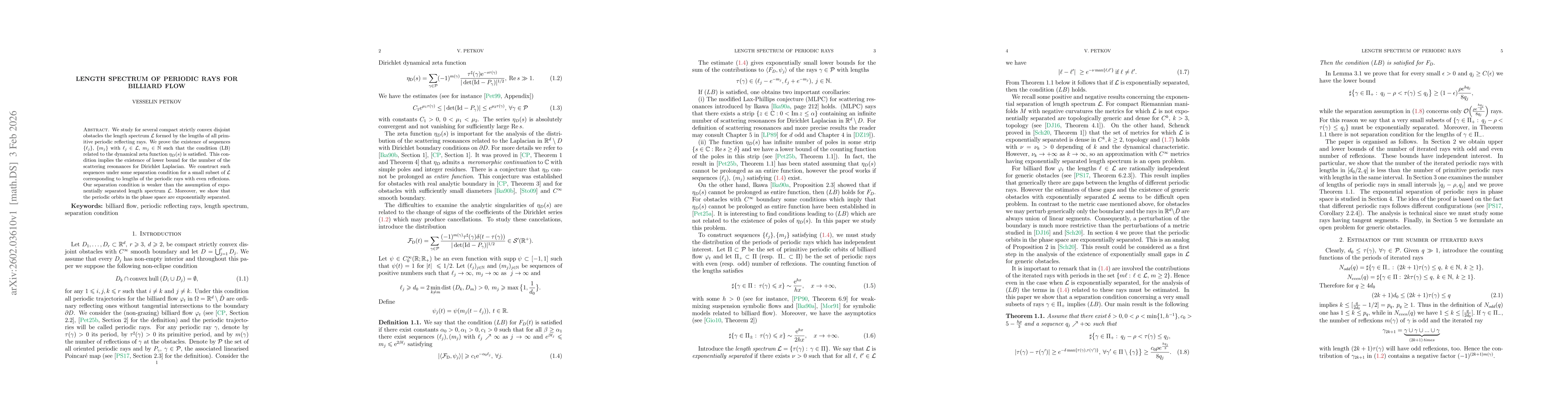 Thumbnail for Length spectrum of periodic rays for billard flow