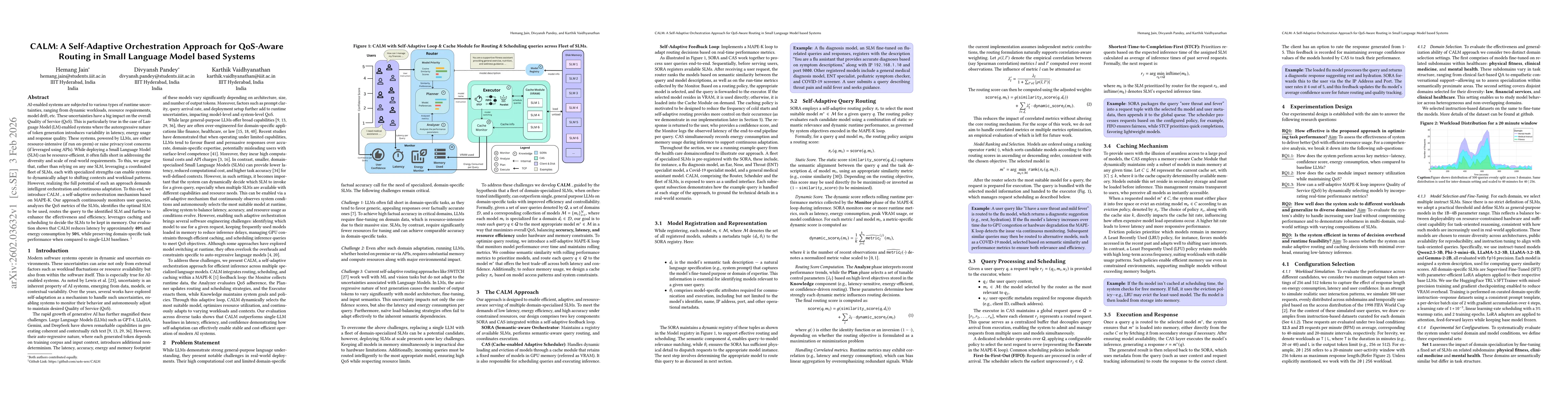 Thumbnail for CALM: A Self-Adaptive Orchestration Approach for QoS-Aware Routing in Small Language Model based Systems