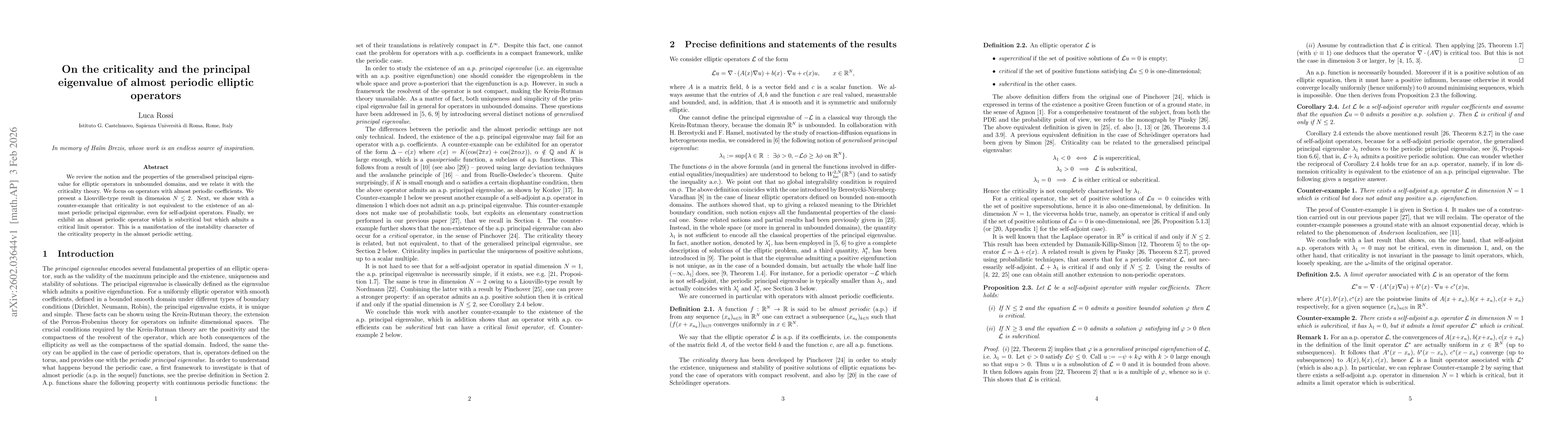 Thumbnail for On the criticality and the principal eigenvalue of almost periodic elliptic operators