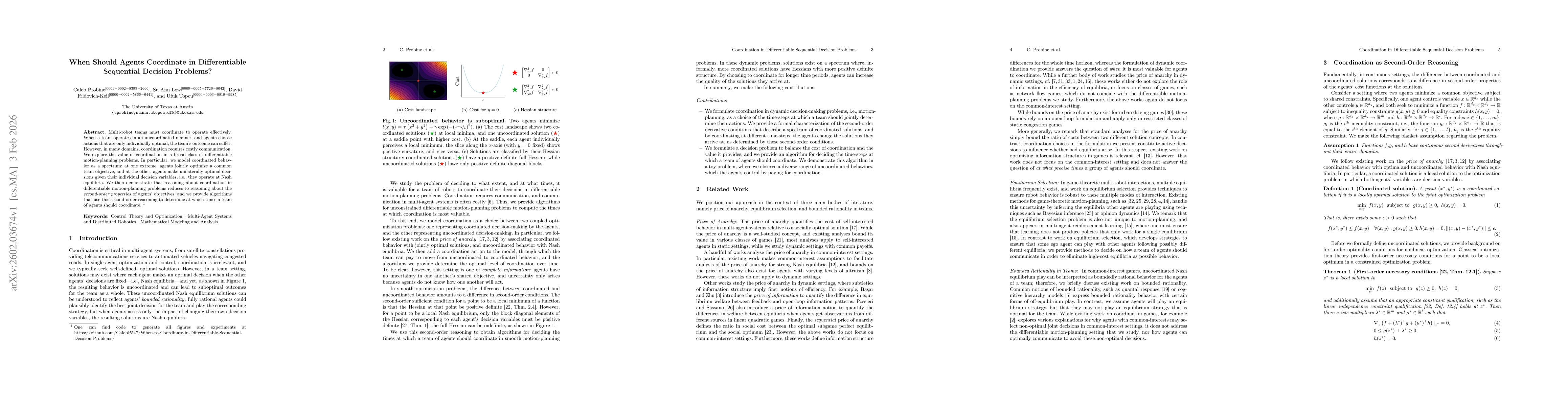 Thumbnail for When Should Agents Coordinate in Differentiable Sequential Decision Problems?