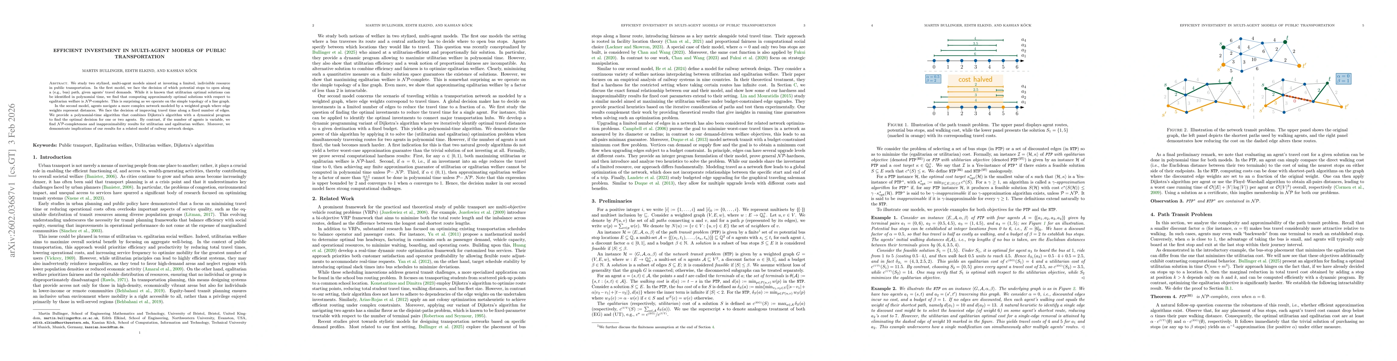 Thumbnail for Efficient Investment in Multi-Agent Models of Public Transportation