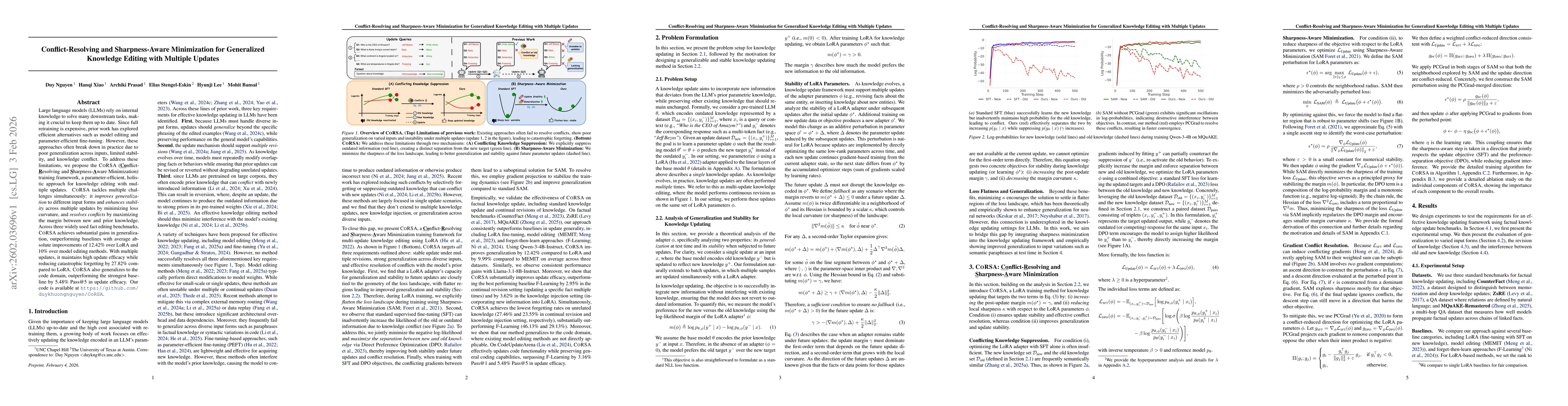 Thumbnail for Conflict-Resolving and Sharpness-Aware Minimization for Generalized Knowledge Editing with Multiple Updates