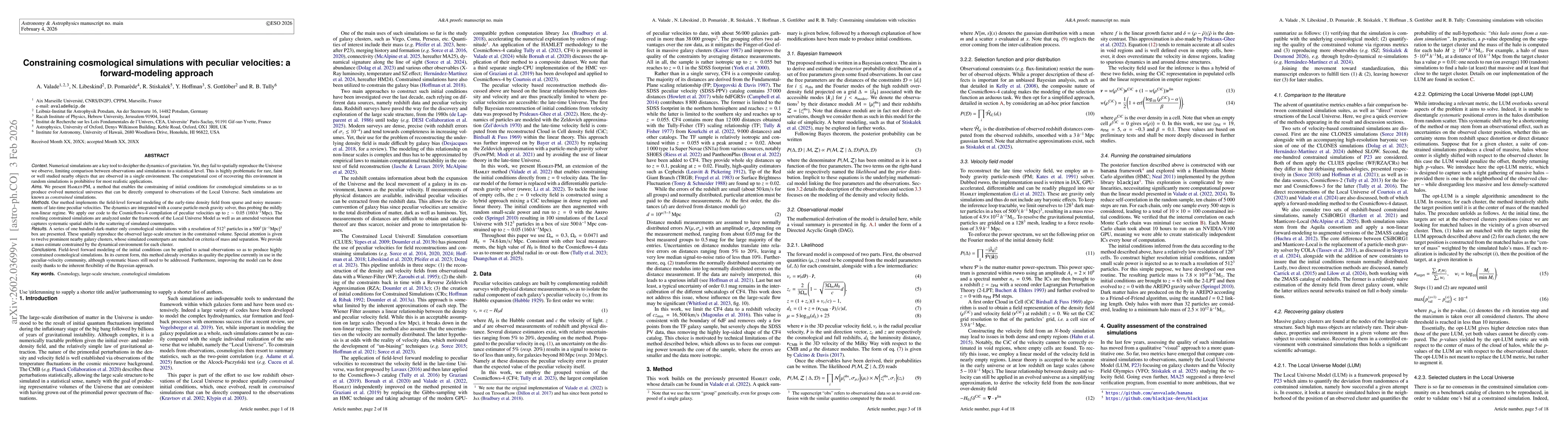 Thumbnail for Constraining cosmological simulations with peculiar velocities: a forward-modeling approach