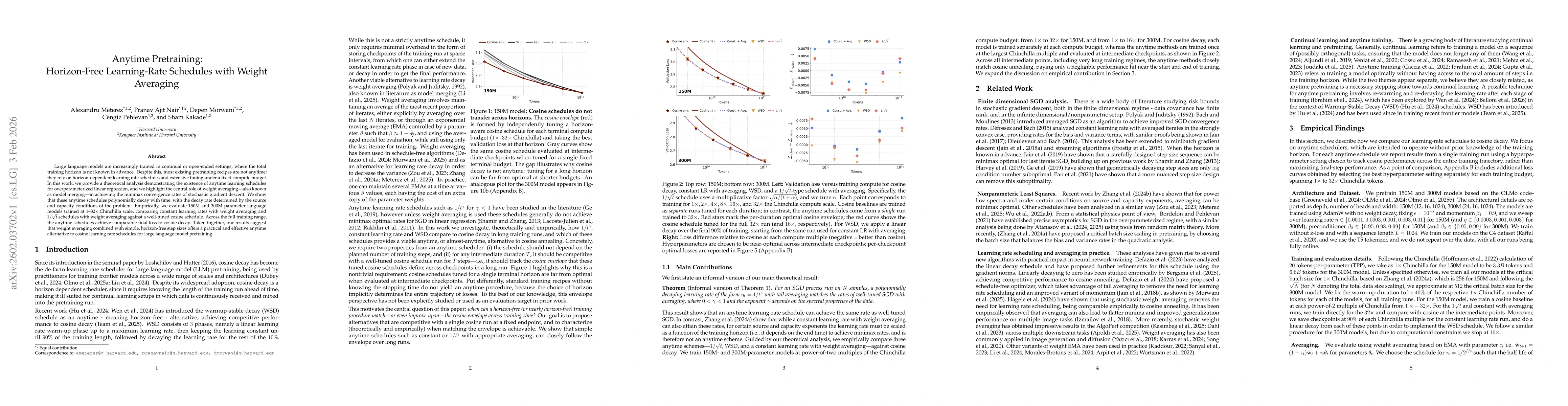Thumbnail for Anytime Pretraining: Horizon-Free Learning-Rate Schedules with Weight Averaging