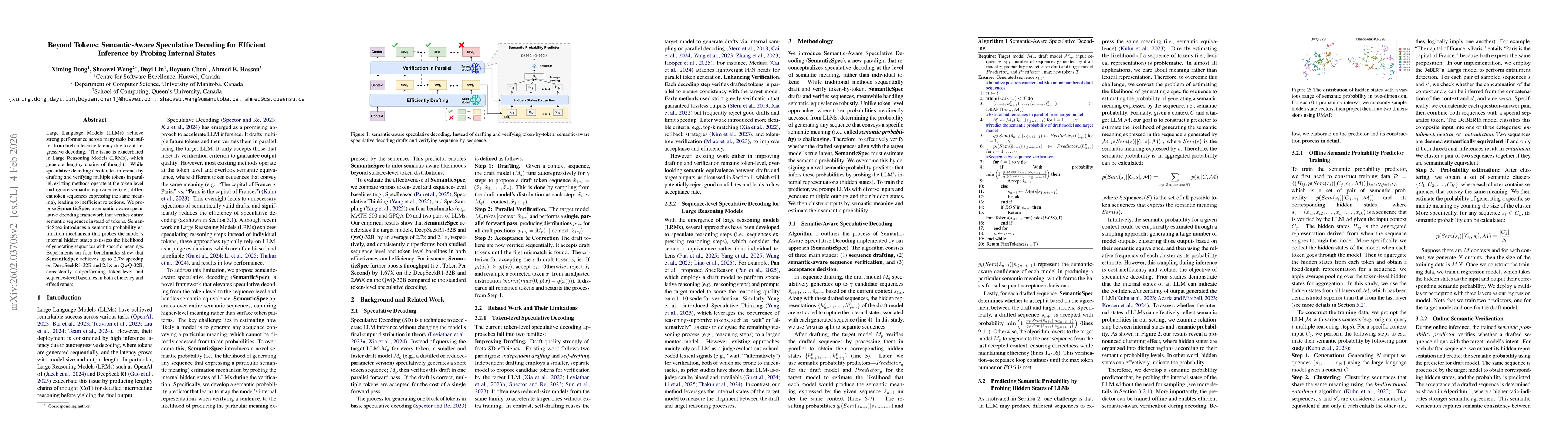 Thumbnail for Beyond Tokens: Semantic-Aware Speculative Decoding for Efficient Inference by Probing Internal States