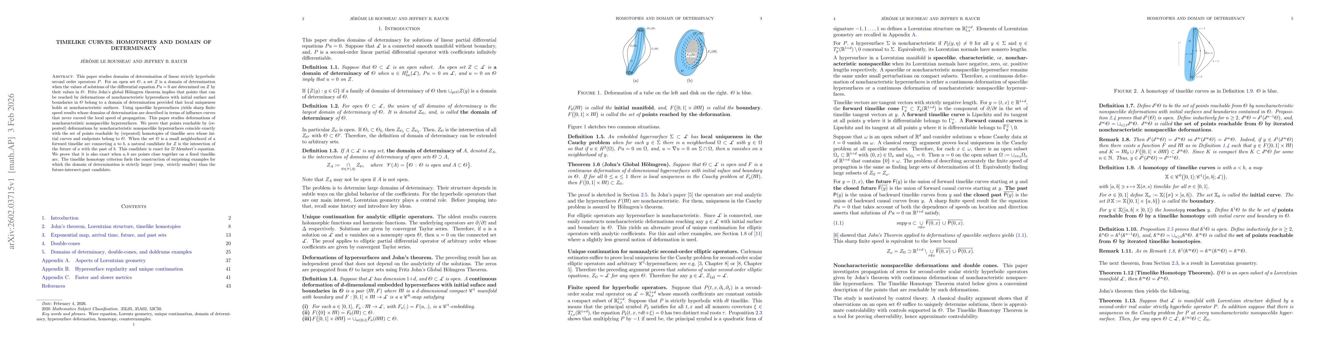 Thumbnail for Timelike curves: homotopies and domain of determinacy