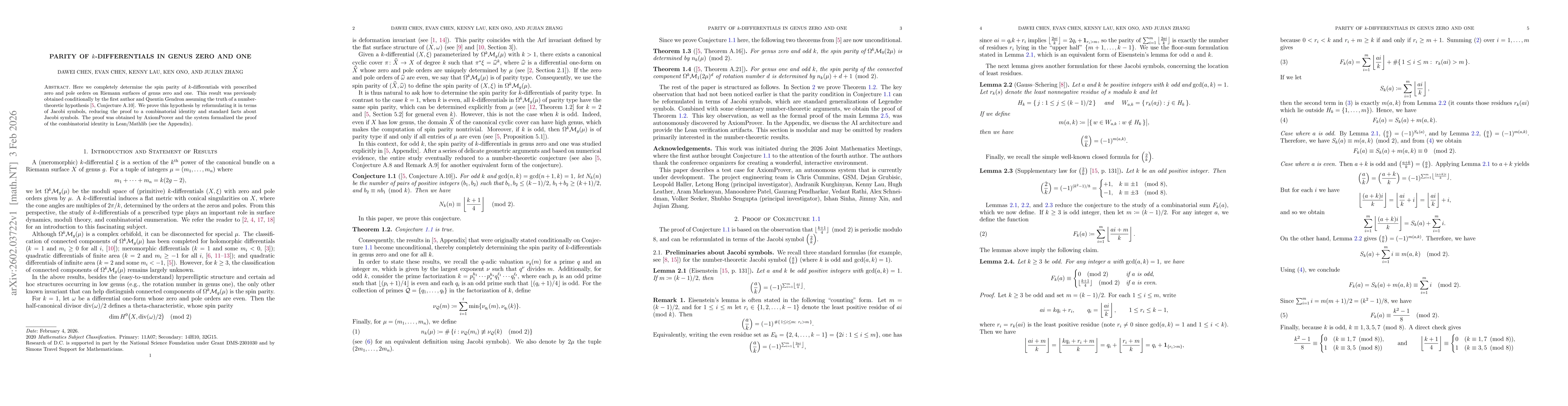 Thumbnail for Parity of $k$-differentials in genus zero and one