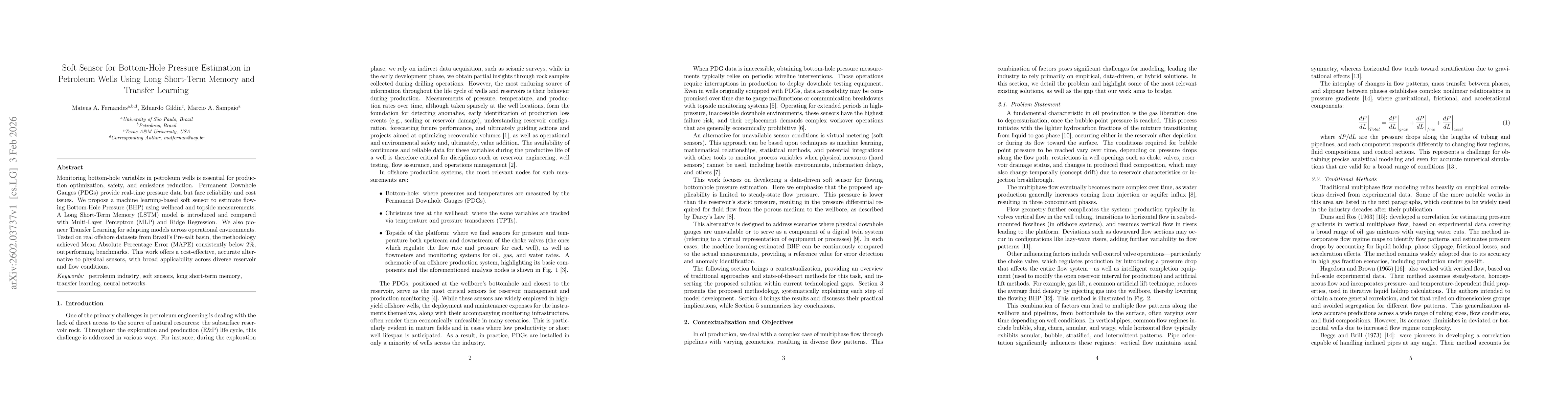 Thumbnail for Soft Sensor for Bottom-Hole Pressure Estimation in Petroleum Wells Using Long Short-Term Memory and Transfer Learning