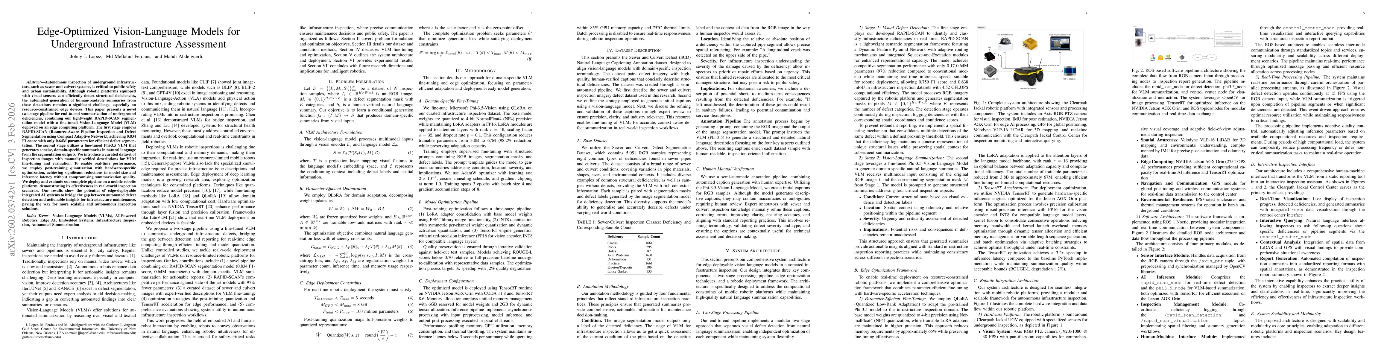 Thumbnail for Edge-Optimized Vision-Language Models for Underground Infrastructure Assessment
