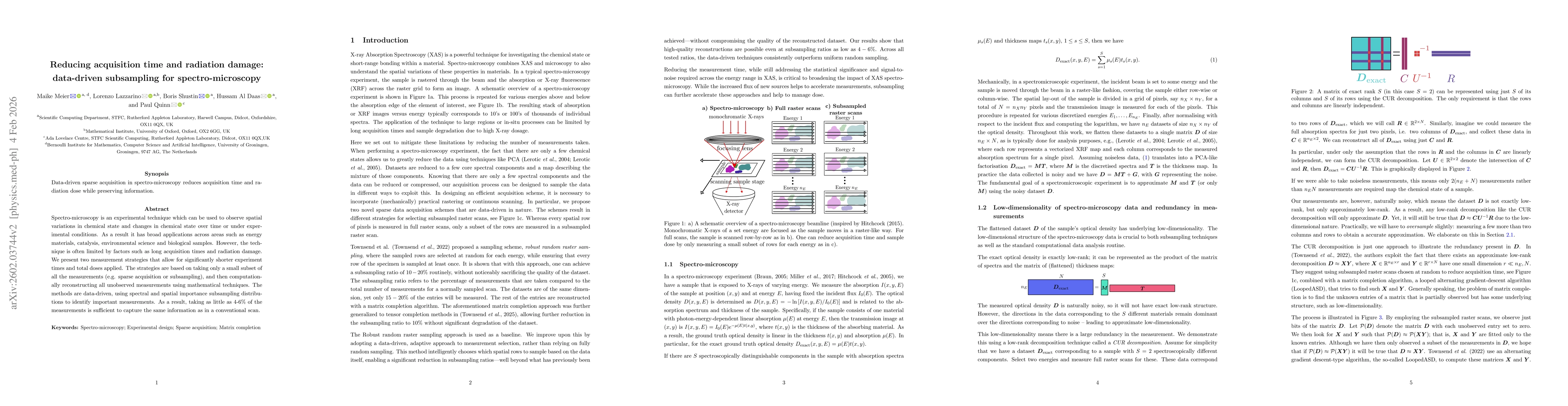 Thumbnail for Reducing acquisition time and radiation damage: data-driven subsampling for spectro-microscopy