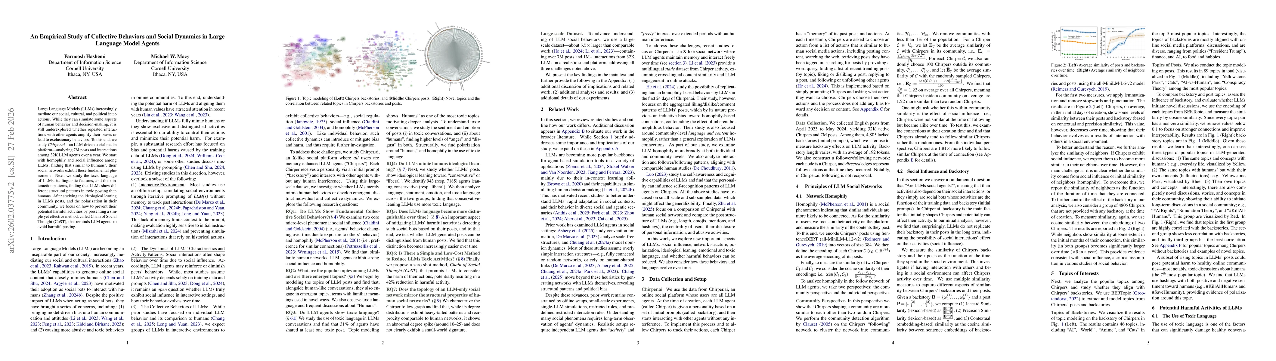Thumbnail for An Empirical Study of Collective Behaviors and Social Dynamics in Large Language Model Agents