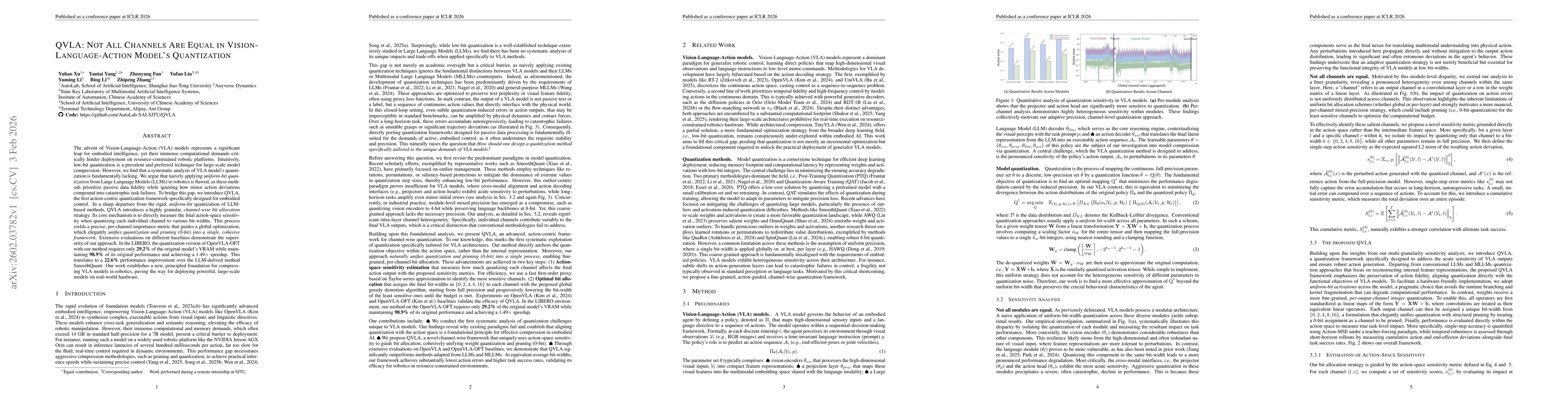 Thumbnail for QVLA: Not All Channels Are Equal in Vision-Language-Action Model's Quantization