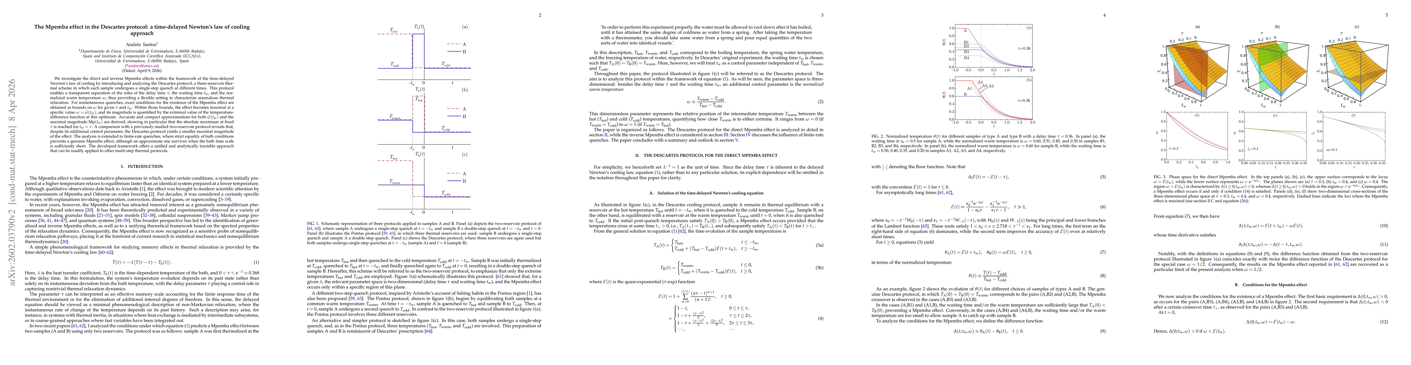 Thumbnail for The Mpemba effect in the Descartes protocol: A time-delayed Newton's law of cooling approach