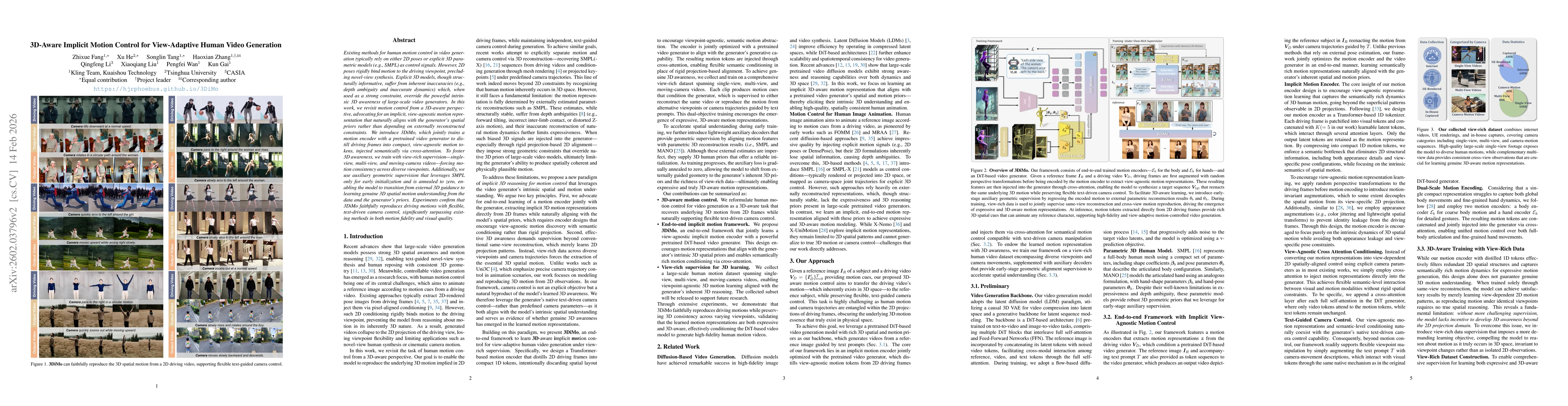Thumbnail for 3D-Aware Implicit Motion Control for View-Adaptive Human Video Generation