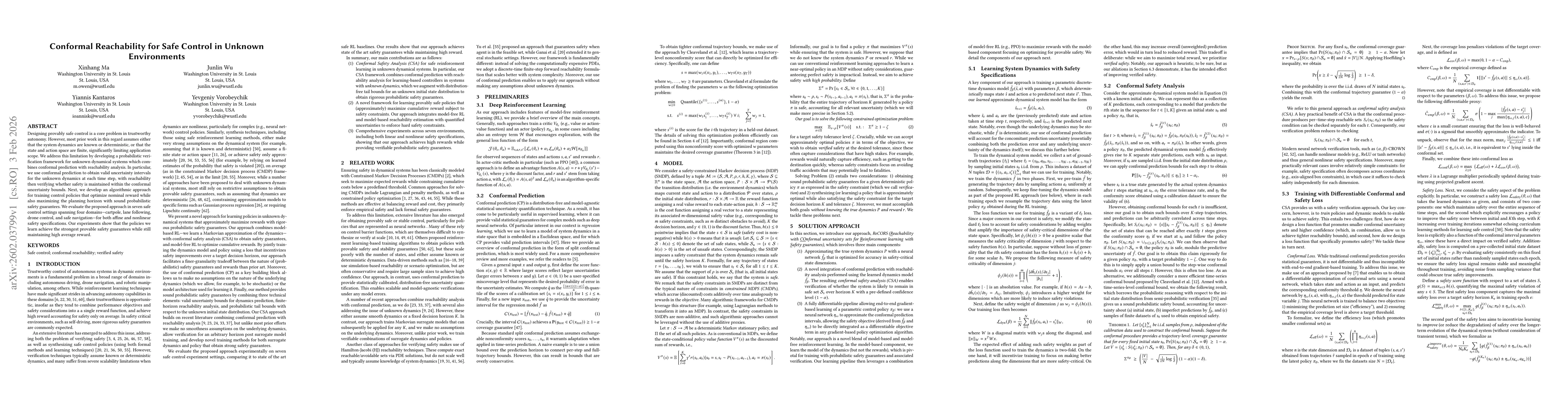 Thumbnail for Conformal Reachability for Safe Control in Unknown Environments