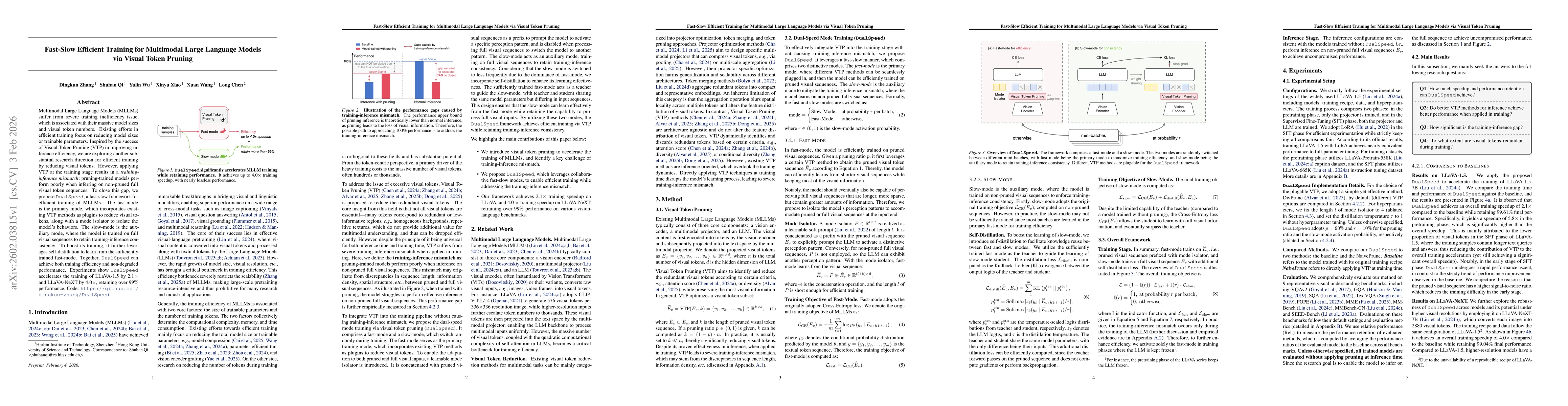 Thumbnail for Fast-Slow Efficient Training for Multimodal Large Language Models via Visual Token Pruning