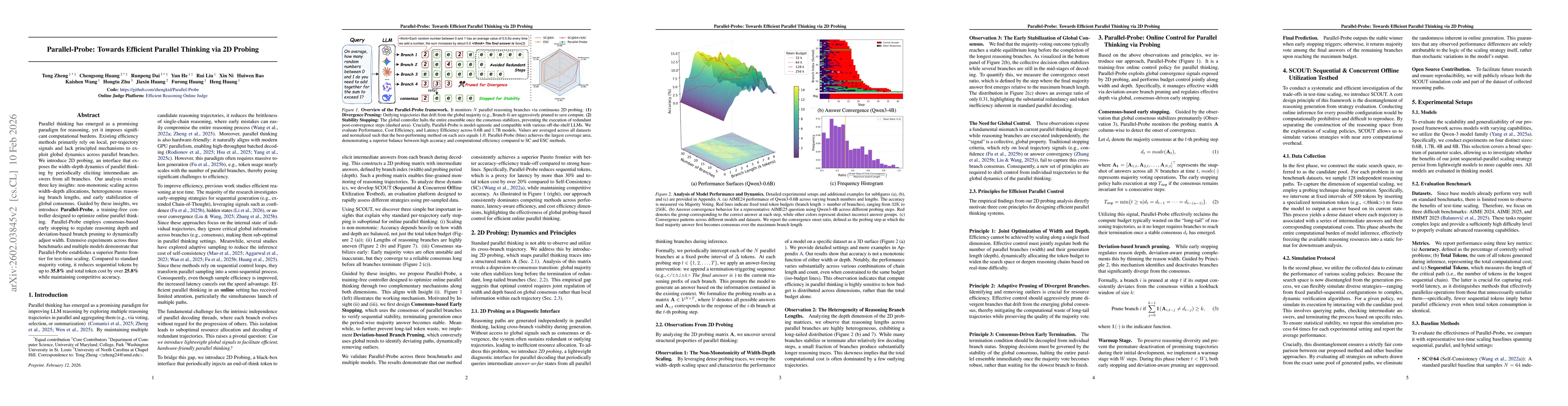 Thumbnail for Parallel-Probe: Towards Efficient Parallel Thinking via 2D Probing