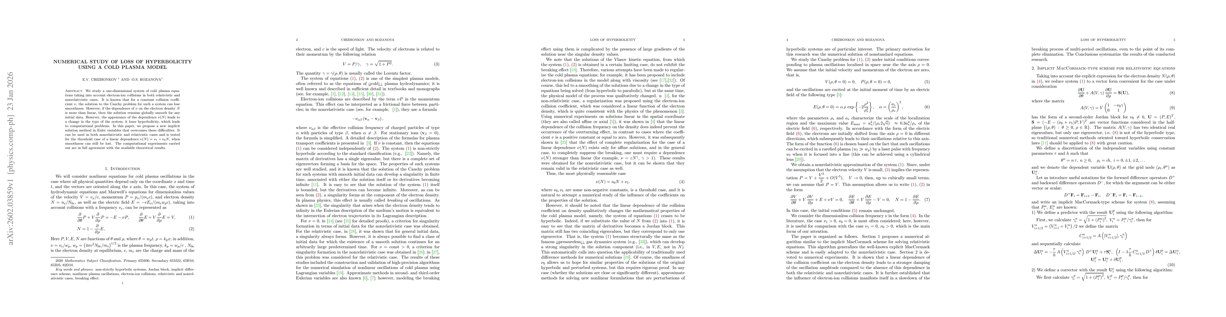 Thumbnail for Numerical study of loss of hyperbolicity using a cold plasma model