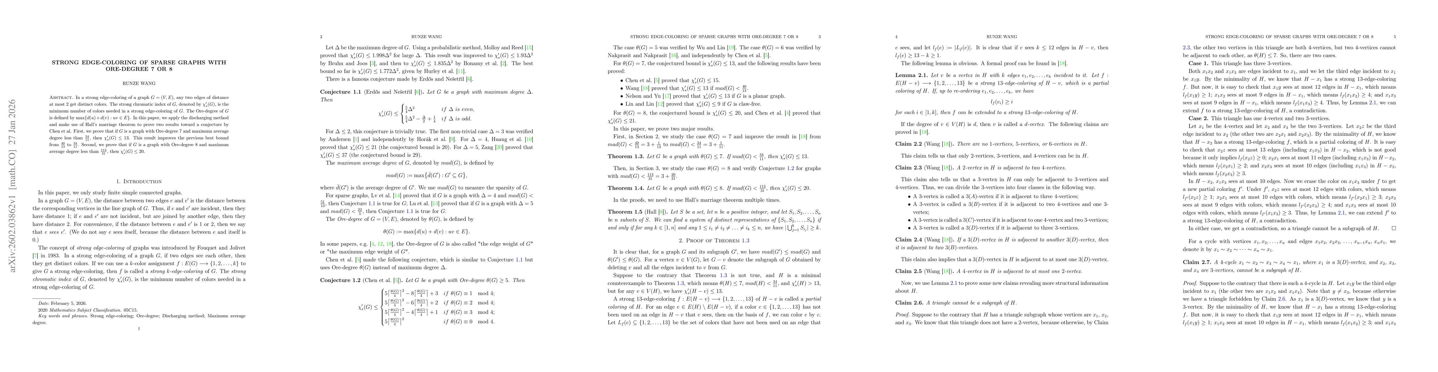 Thumbnail for Strong edge-coloring of sparse graphs with Ore-degree 7 or 8