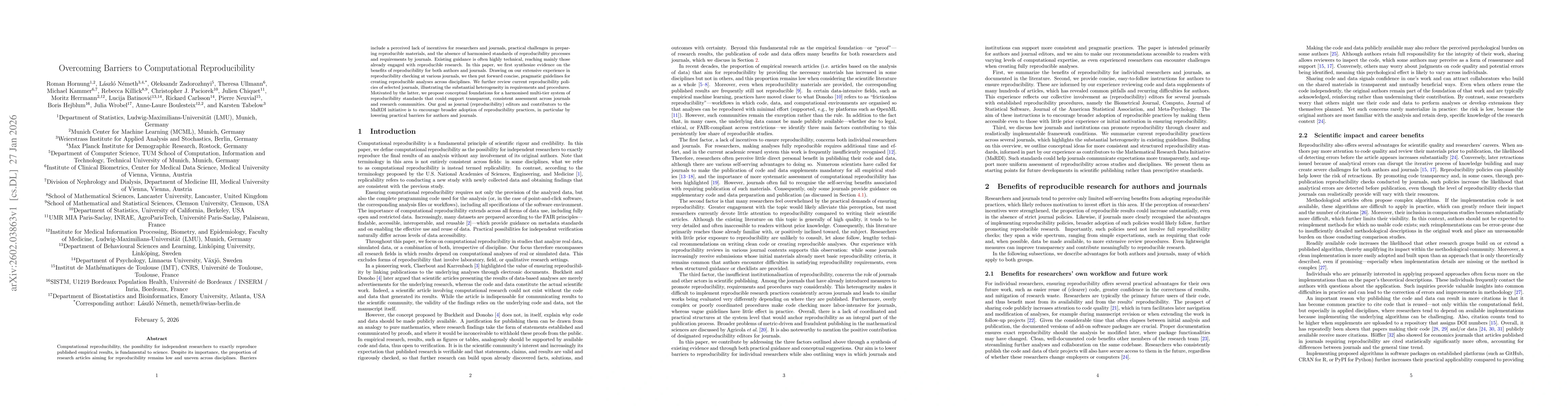 Thumbnail for Overcoming Barriers to Computational Reproducibility