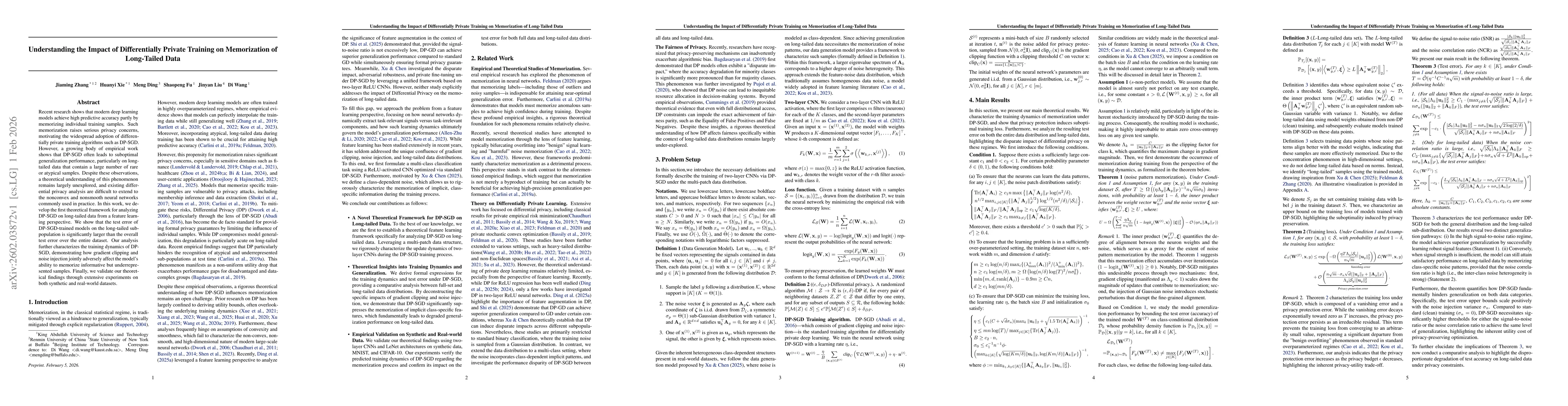 Thumbnail for Understanding the Impact of Differentially Private Training on Memorization of Long-Tailed Data