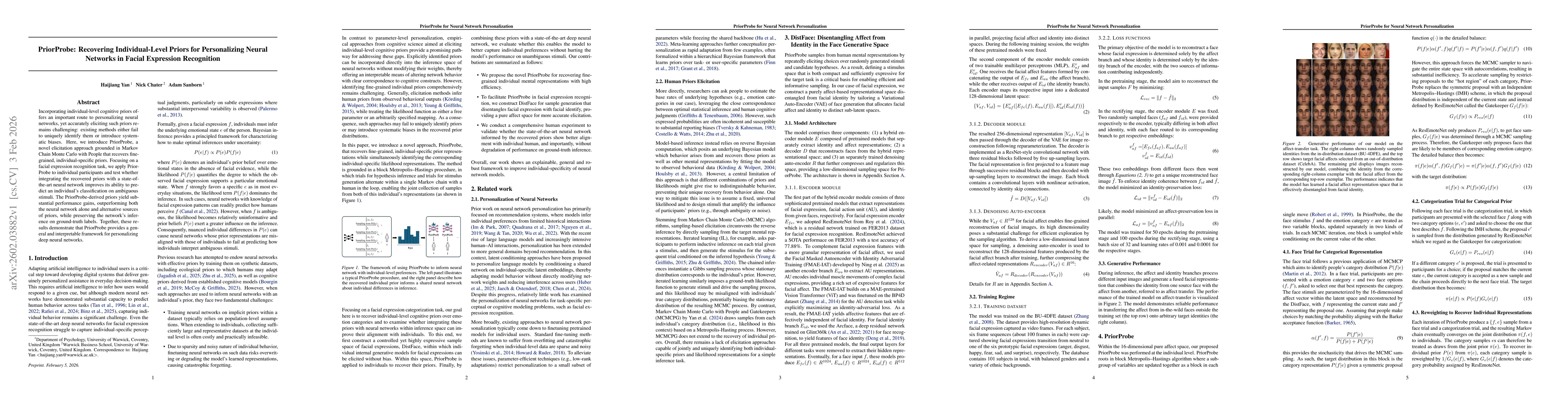 Thumbnail for PriorProbe: Recovering Individual-Level Priors for Personalizing Neural Networks in Facial Expression Recognition