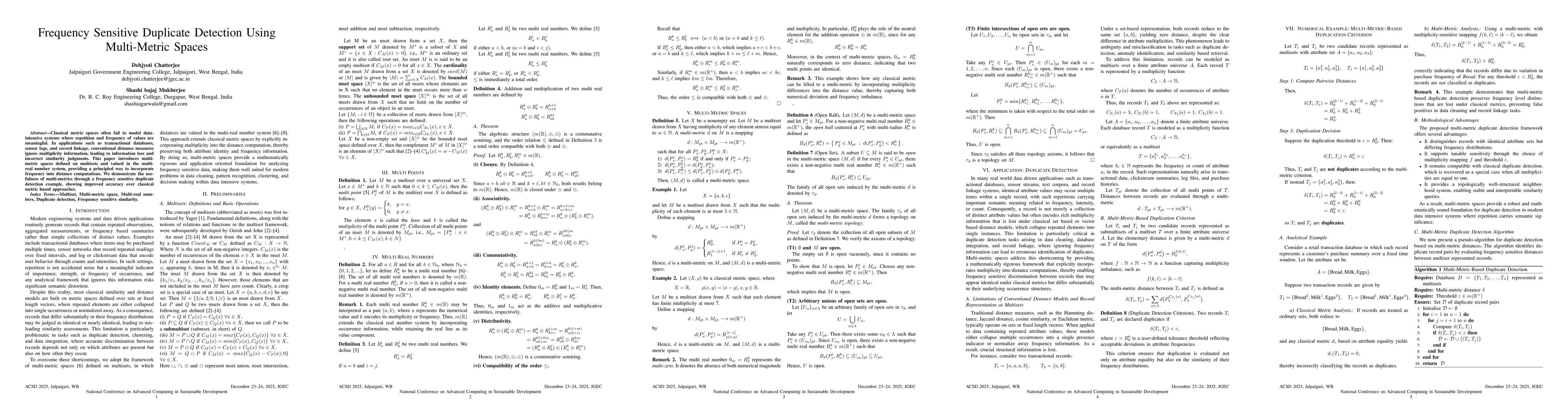 Thumbnail for Frequency Sensitive Duplicate Detection Using Multi-Metric Spaces