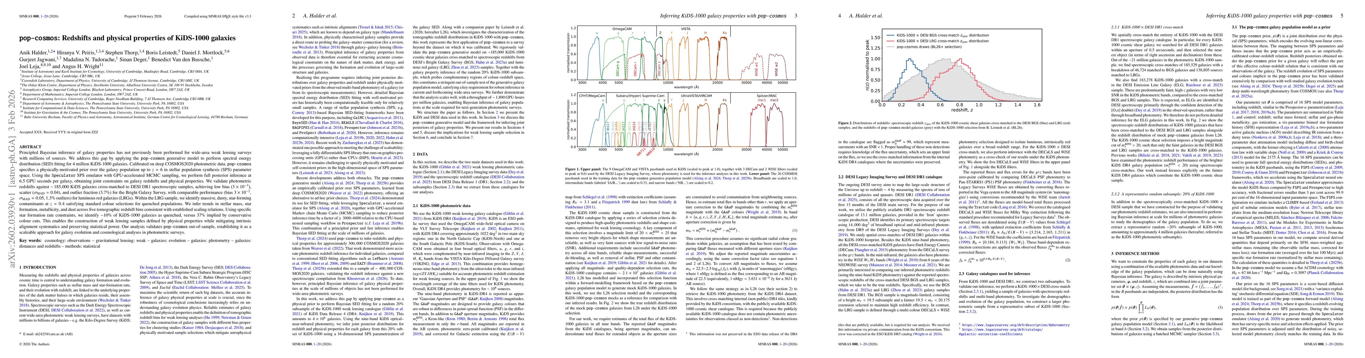 Thumbnail for pop-cosmos: Redshifts and physical properties of KiDS-1000 galaxies