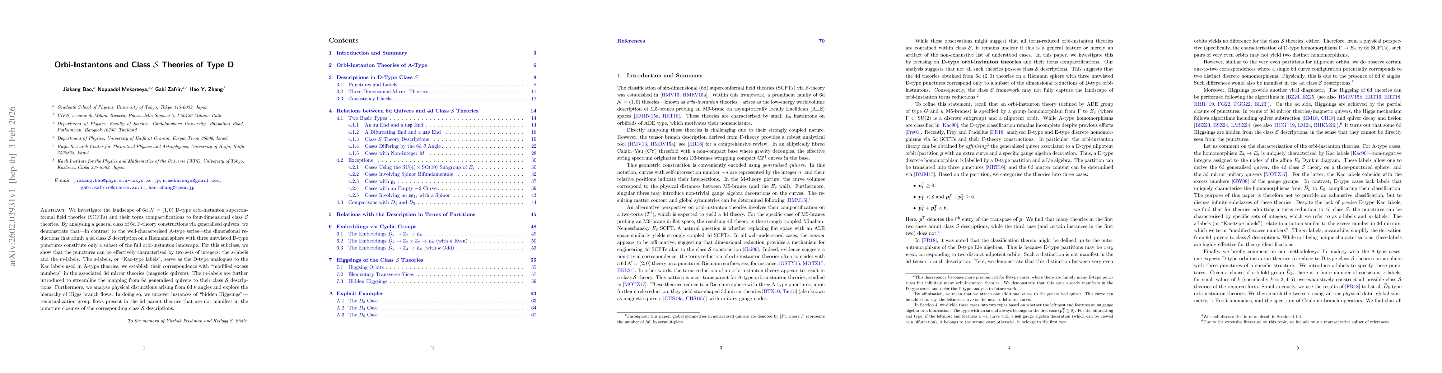 Thumbnail for Orbi-Instantons and Class $\mathcal{S}$ Theories of Type D