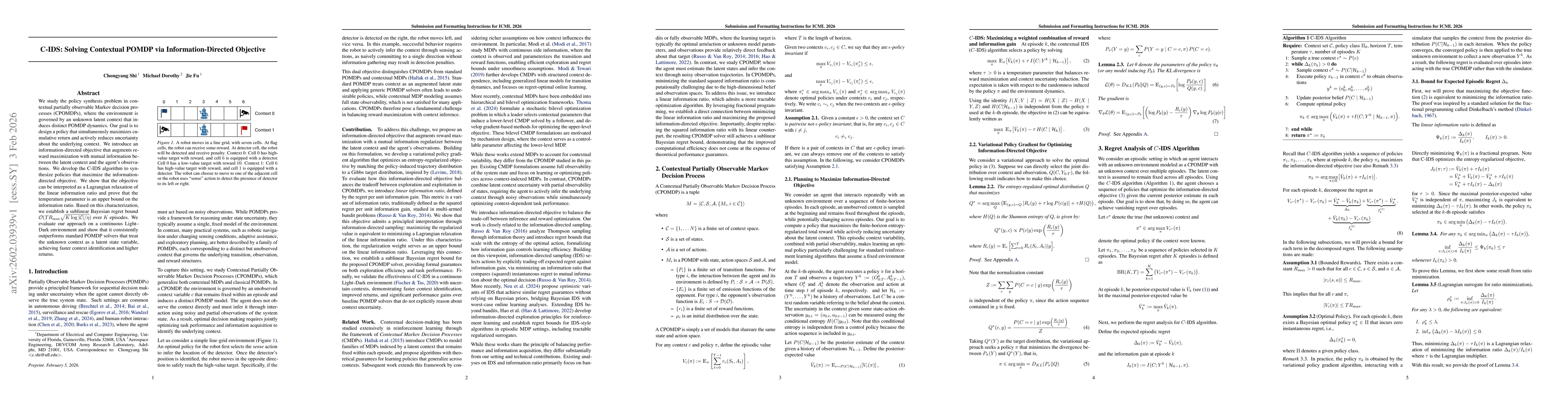 Thumbnail for C-IDS: Solving Contextual POMDP via Information-Directed Objective