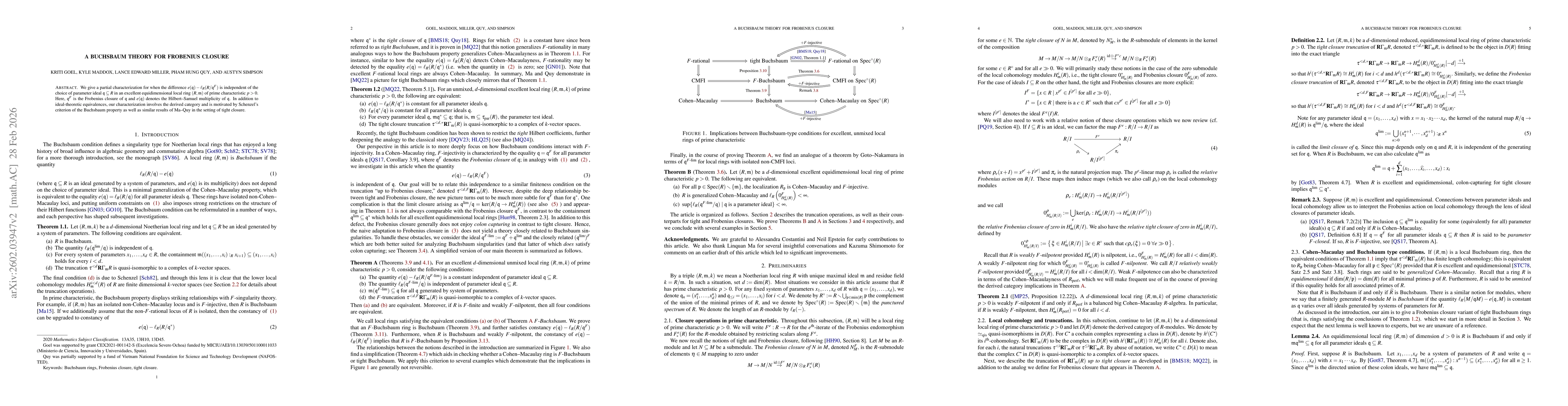 Thumbnail for A Buchsbaum theory for Frobenius closure