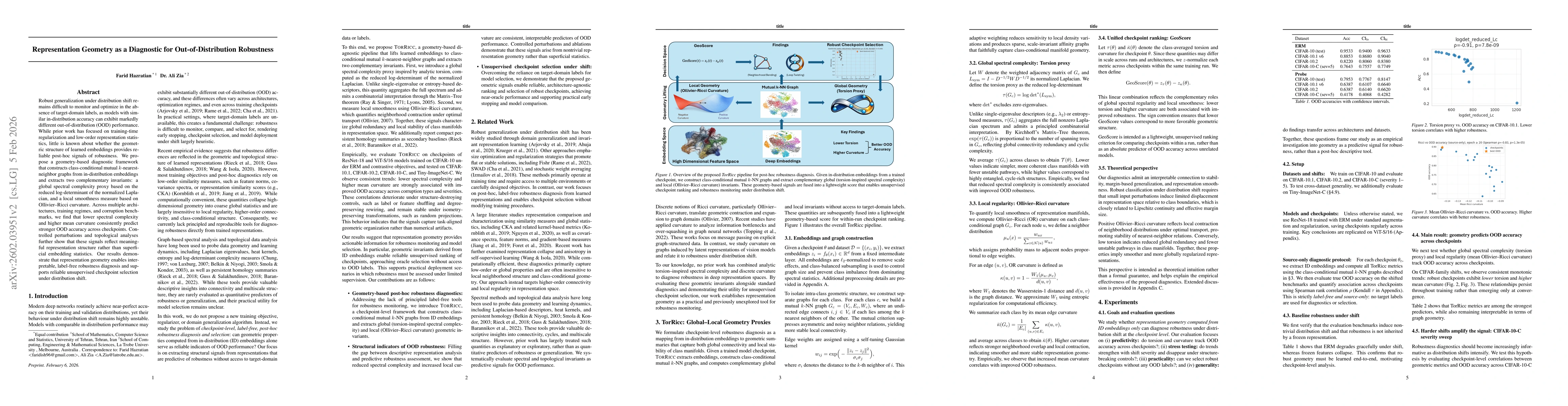 Thumbnail for Representation Geometry as a Diagnostic for Out-of-Distribution Robustness
