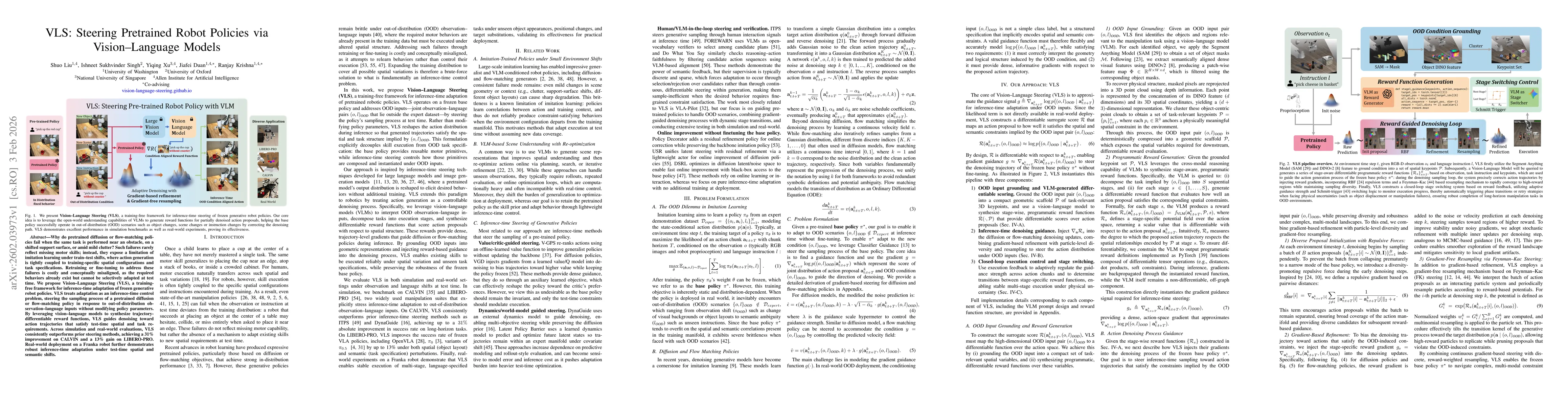 Thumbnail for VLS: Steering Pretrained Robot Policies via Vision-Language Models