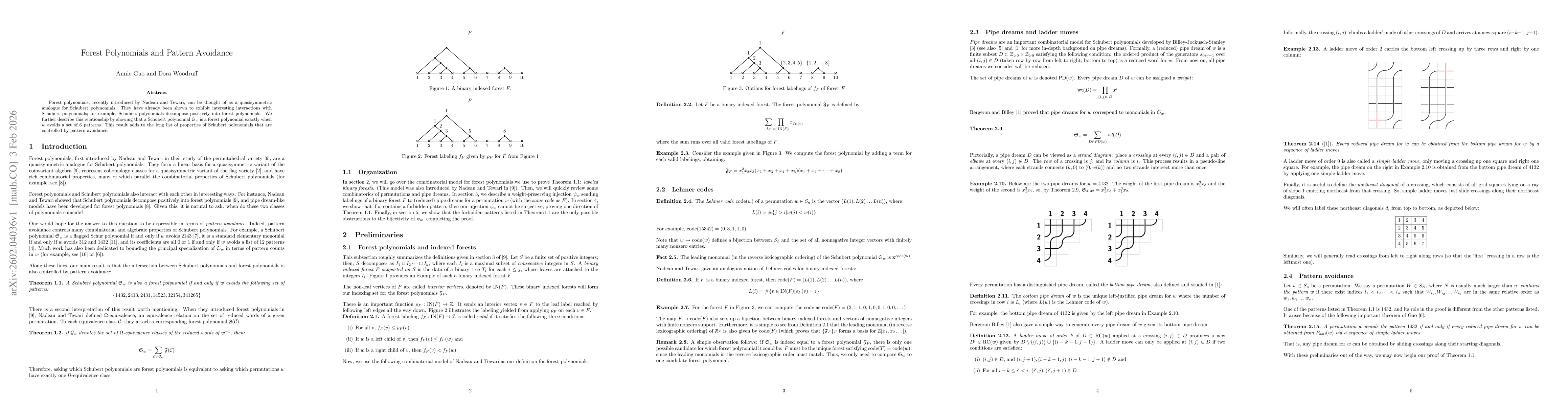 Thumbnail for Forest Polynomials and Pattern Avoidance