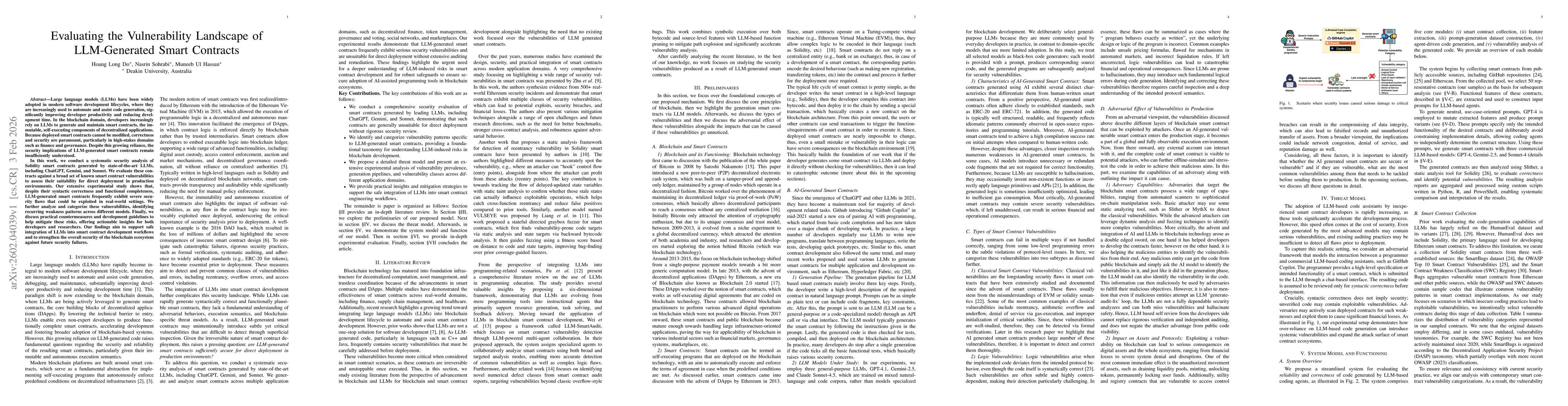 Thumbnail for Evaluating the Vulnerability Landscape of LLM-Generated Smart Contracts