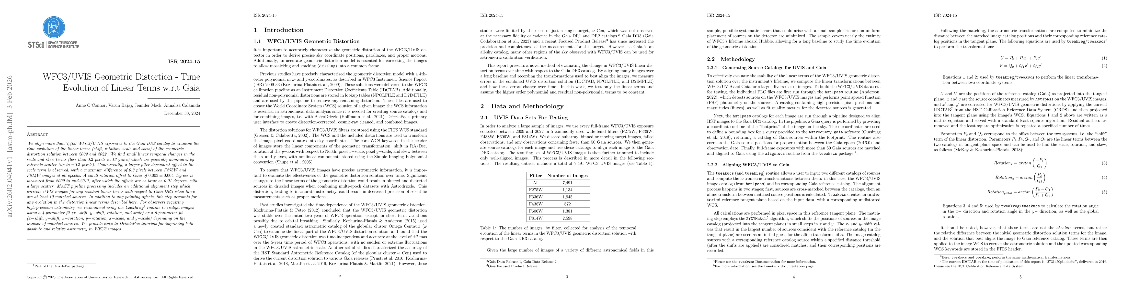 Thumbnail for WFC3/UVIS Geometric Distortion -- Time Evolution of Linear Terms w.r.t Gaia