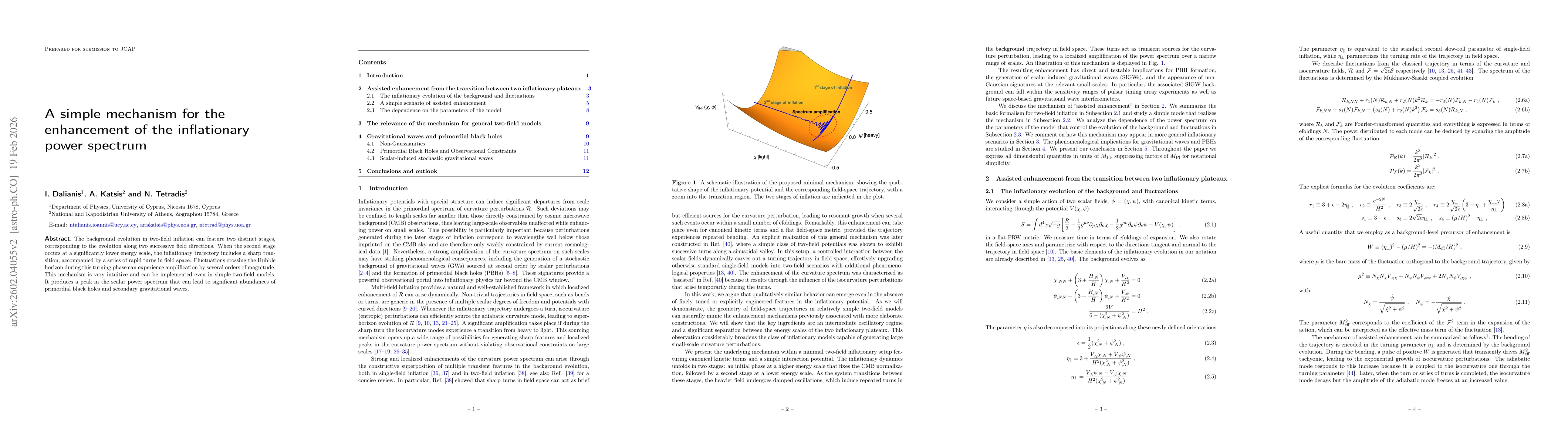 Thumbnail for A simple mechanism for the enhancement of the inflationary power spectrum