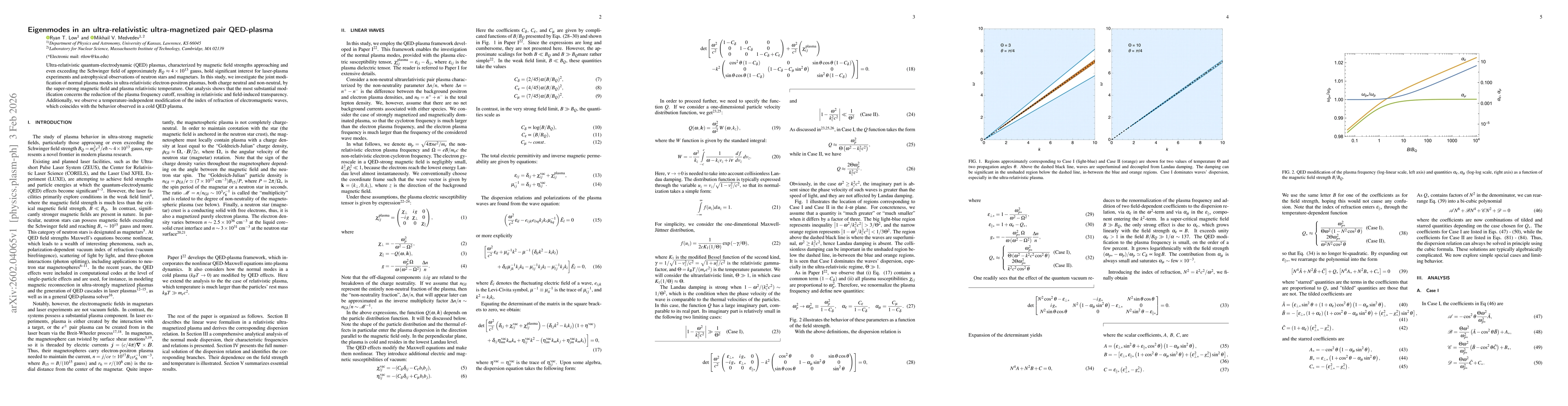 Thumbnail for Eigenmodes in an ultra-relativistic ultra-magnetized pair QED-plasma