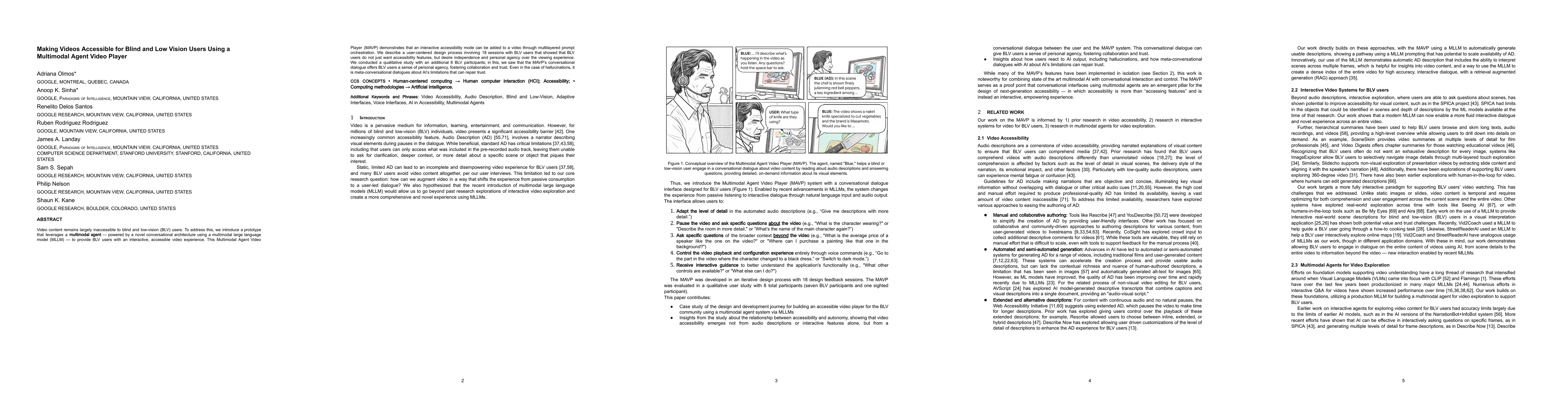 Thumbnail for Making Videos Accessible for Blind and Low Vision Users Using a Multimodal Agent Video Player
