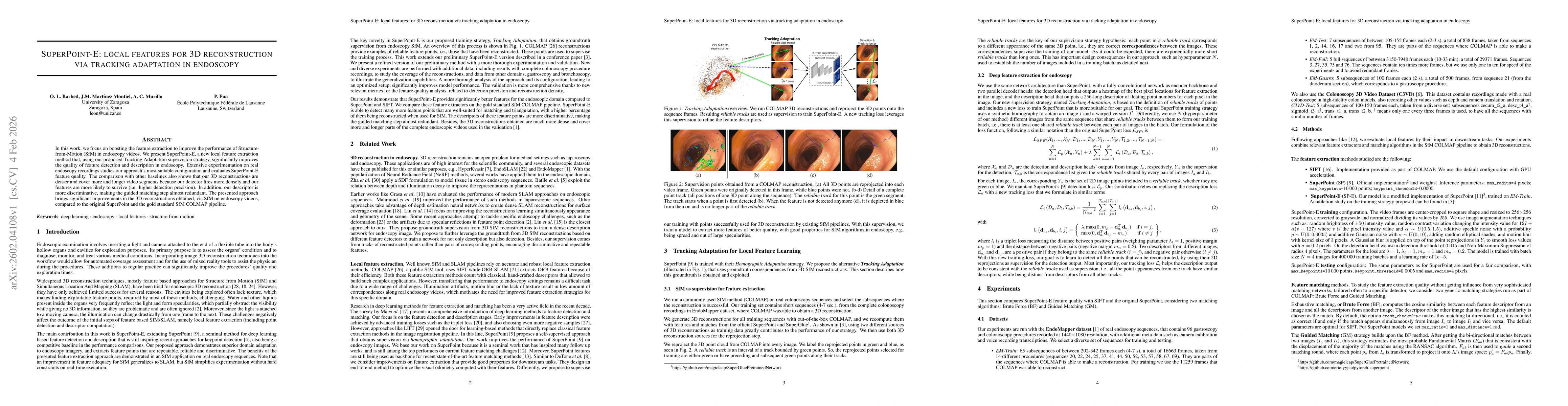 Thumbnail for SuperPoint-E: local features for 3D reconstruction via tracking adaptation in endoscopy
